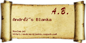 András Blanka névjegykártya