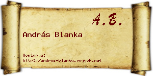 András Blanka névjegykártya